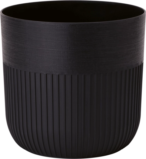 Ghiveci LUCA 22 cm – negru intens cu inserție interioară