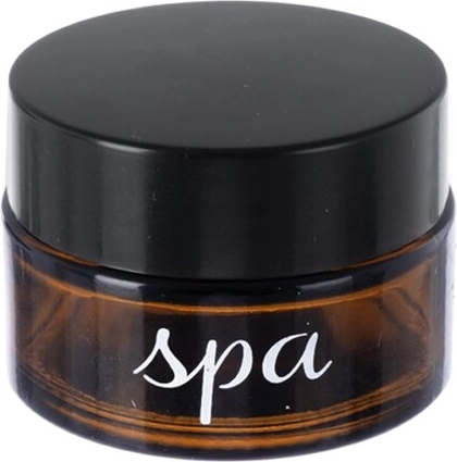 Borcan cosmetic Spa din sticlă brună (amber) 20 ml cu capac din plastic