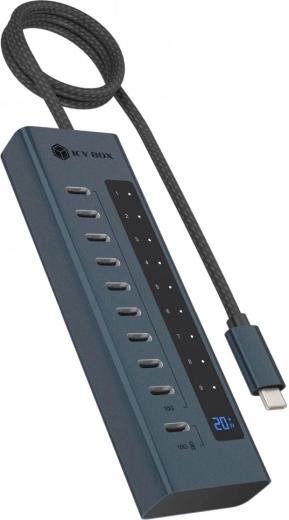 Hub USB-C IB-HUB1450-C31, 10× USB-C Gen 2 cu adaptor de alimentare