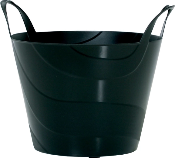 Geantă universală din plastic 15 l – neagră, diametru 33,8 cm
