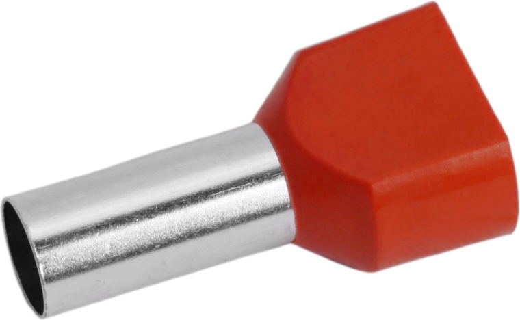 Papuc de cablu cu izolație roșie pentru 2× 10 mm²