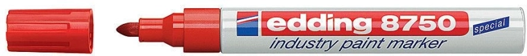 Marker industrial cu lac Edding 8750, roșu