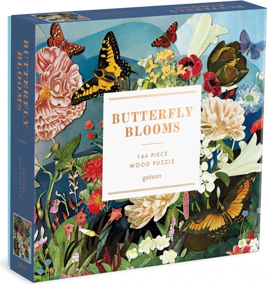 Galison puzzle din lemn grădina fluturilor