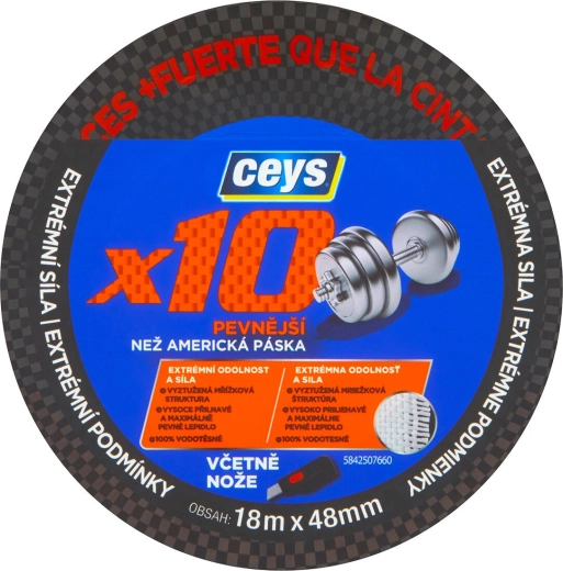 Bandă universală extrem de rezistentă 48 mm × 18 m CEYS PROFI x10