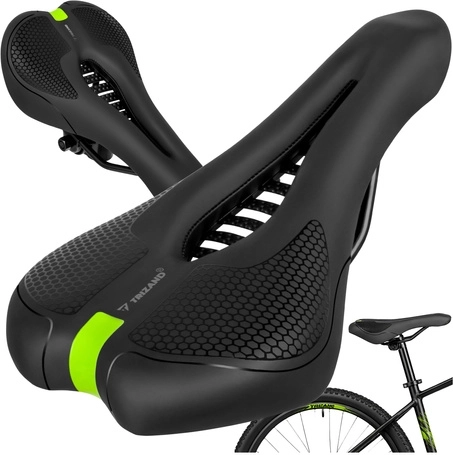 Șa de bicicletă Trizand 28 × 14 cm, confortabilă, cu suspensie, neagră