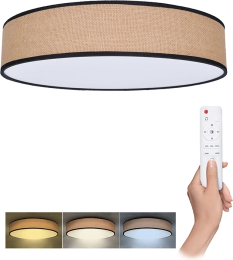 Lampă LED de tavan și perete Solight Brownie cu telecomandă, 48 W, 3360 lm, 40 cm, CCT, cu funcție de reglare a intensității