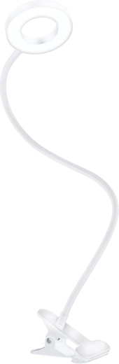 Solight lampă de birou LED reglabilă cu clemă, albă, 300 lm, cu temperatură de lumină ajustabilă, USB