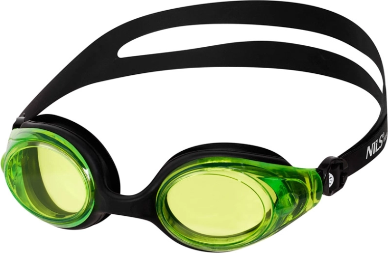 Ochelari de înot NILS Aqua negru‑verzi cu Anti‑Fog și protecție UV