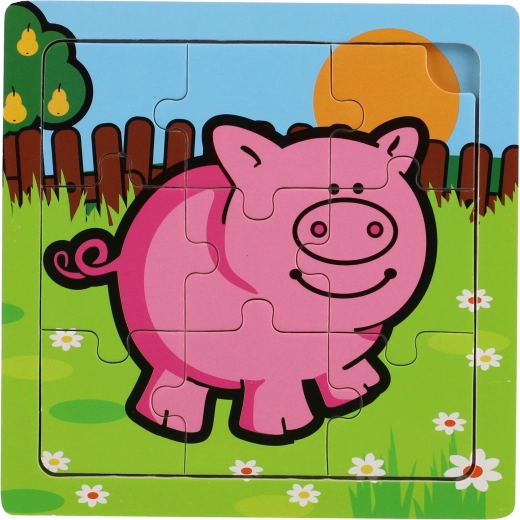 Puzzle de lemn Teddies animale: micul cal