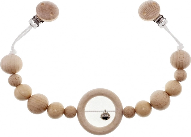 Hess lanț pentru cărucior cu clopoțel, natur, lung