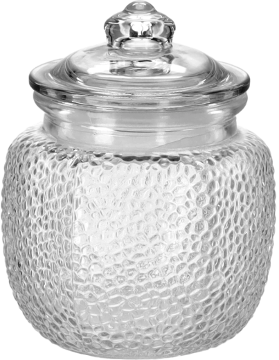 Borcan din sticlă 700 ml, rotund, cu capac din sticlă