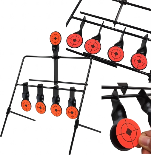 țintă de tragere din oțel cu resetare automată, 5 ținte