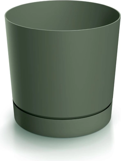 Ghiveci cu farfurioară TUBO P 17,8 cm verde închis