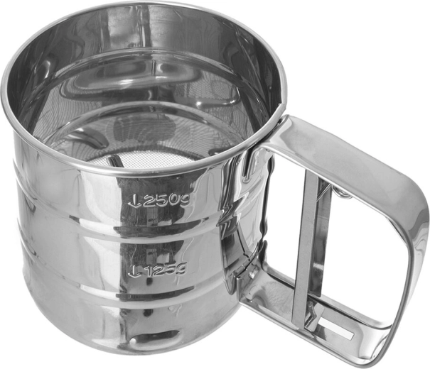 Sită mecanică din inox pentru făină și zahăr pudră