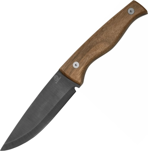 BeaverCraft BSH3 cuțit bushcraft cu lamă brunată din oțel carbon, mâner din nuc și teacă din piele