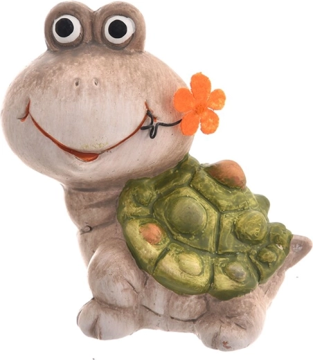 Decorațiune ceramică țestoasă bej 12 × 8 × 12 cm