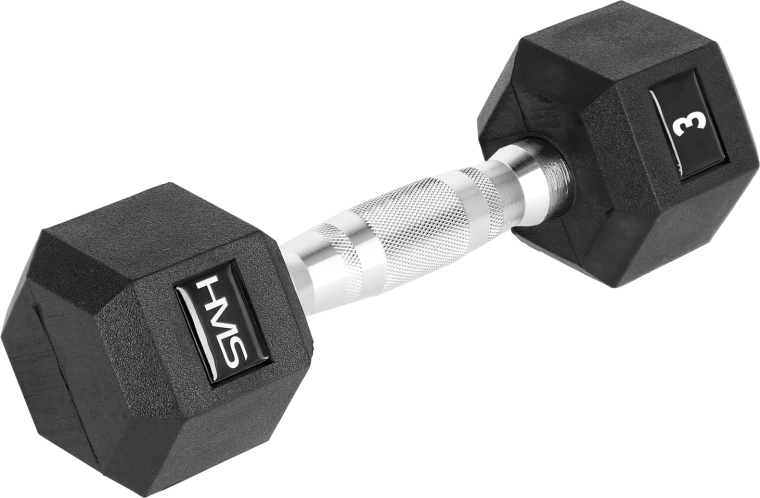 Gantere hexagonale cauciucate HMS Hex Pro de 3 kg