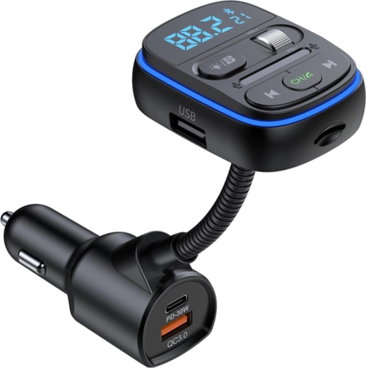 Transmițător FM Bluetooth Sencor pentru mașină, cu încărcare rapidă PD și QC 3.0