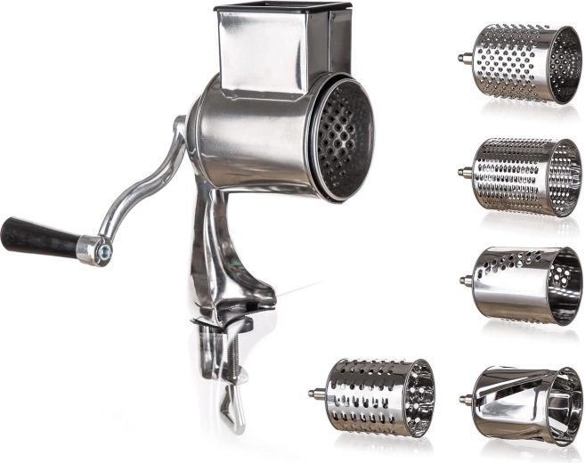 Răzătoare și feliator multifuncțional din oțel inoxidabil 5‑în‑1 cu manivelă manuală