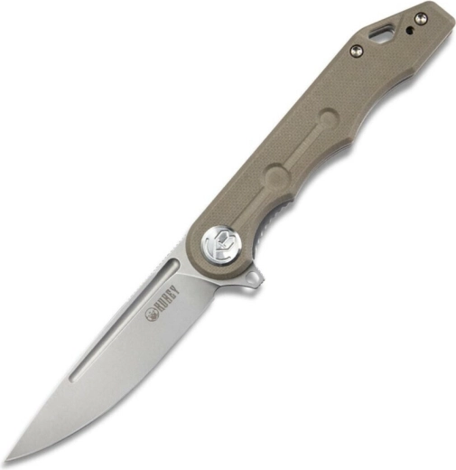 Cuțit pliabil Kubey Mizo 8 cm, bead blasted, G10 maro