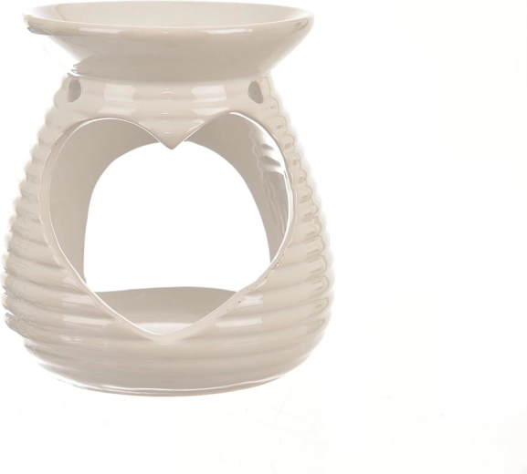 Lampă aromaterapie ceramică albă sidefată