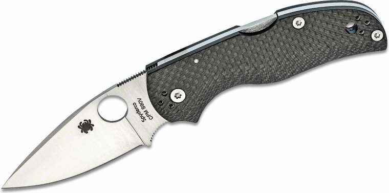 Cuțit pliabil Spyderco Native 5 din fibră de carbon, satin 7,5 cm