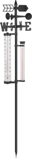 Stație meteo de grădină cu termometru, pluviometru și anemometru