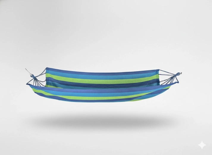 Plasă de hamac suspendat 200 × 100 cm dungi albastre
