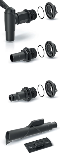 Set de accesorii pentru butoaie de apă pluvială ICANSET 4 (5 piese)