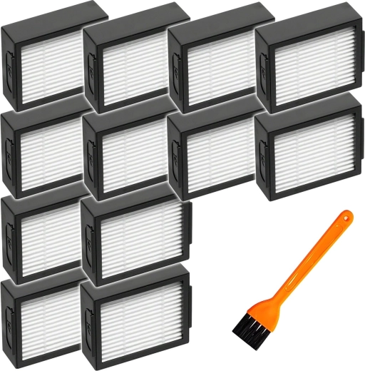 Set de filtre HEPA pentru iRobot Roomba (seria E/I/J) + perie de curățare – 12 buc.
