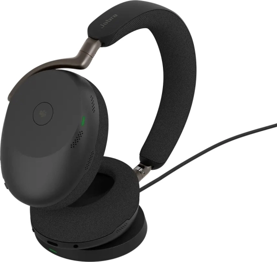 Jabra Evolve3 85 MS cu adaptorul Link 390c, negru, încărcare wireless