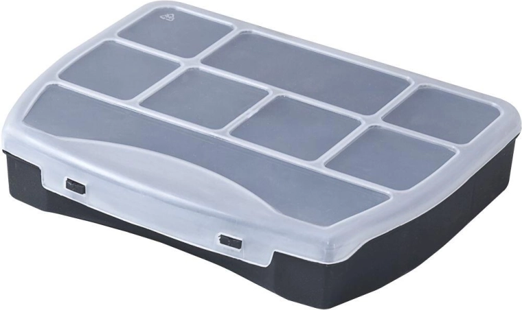 Organizator DOMINO 190 × 155 × 37 mm, negru/transparent
