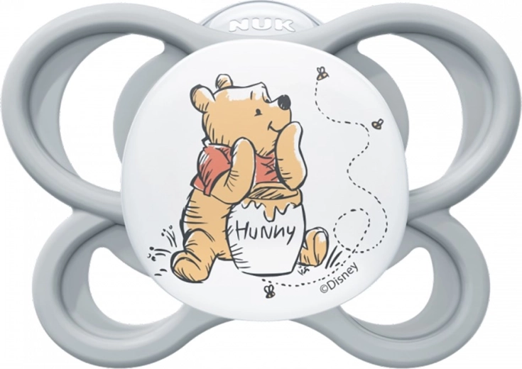 Suzetă NUK Perfect Match Air DISNEY Winnie de Pluș, din silicon, 0–6 luni, gri