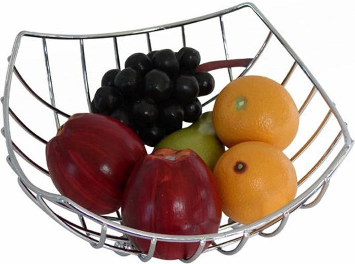 Bol pentru fructe din metal cromat 24 × 24 × 10,5 cm