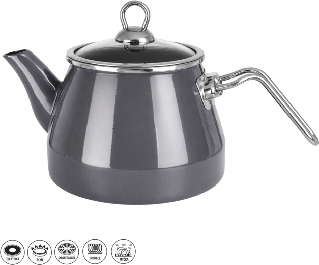 Ceainic emailat Grey Lem 2 l