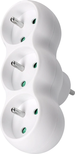 Solight adaptor cu 3 prize, alb