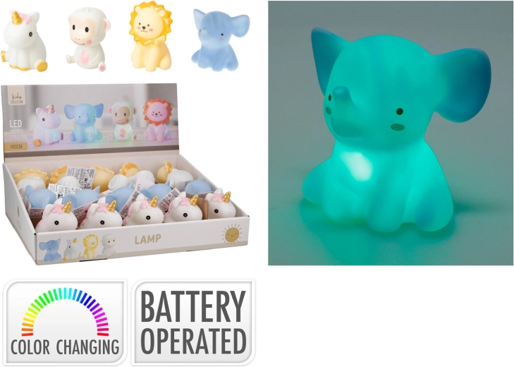 Lampă de noapte pentru copii RGB – animăluț, 10 cm