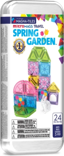 Magna-tiles microMAGS set magnetic de construcție pentru călătorie – Grădină de primăvară (24 piese)