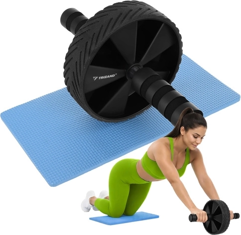 Roată de antrenament pentru abdomen Trizand cu suport pentru genunchi