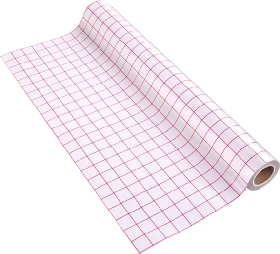 Bandă de transfer HTVRONT 30,5 × 300 cm cu grilă roșie