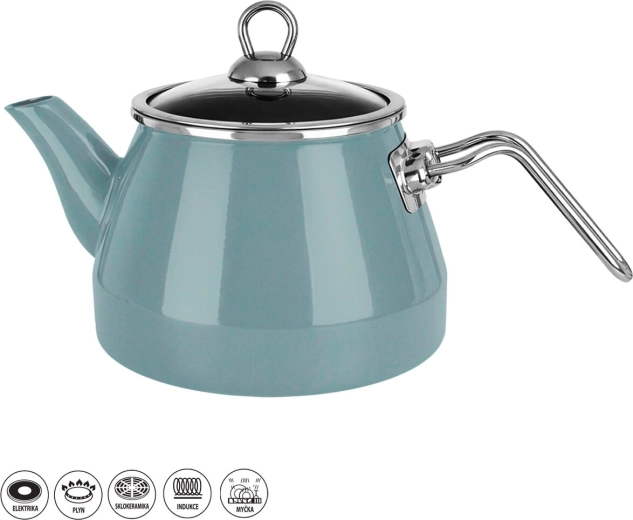 Ceainic emailat green lem 2 l