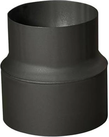 Reductor de țeavă de fum 150/130 mm, lungime 160 mm, grosime 1,5 mm, negru