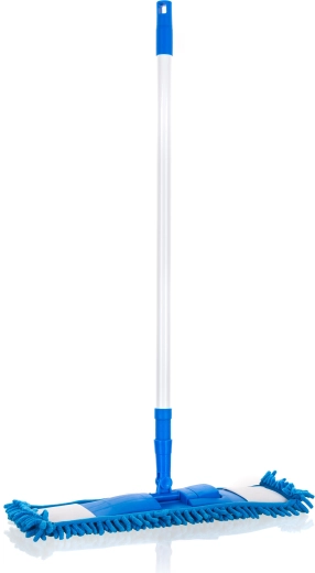 Mop plat din șenilă cu tijă telescopică, albastru închis (42 × 13 cm, 68–120 cm)