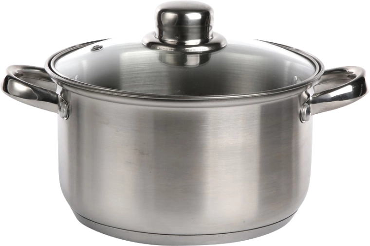 Altom Design oală din inox Fabio 18 cm, 2,6 l cu capac din sticlă