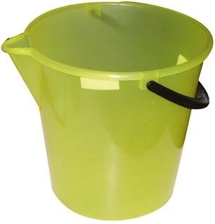 Găleată 12 l cu marcaj și gură de scurgere, plastic, mix de culori