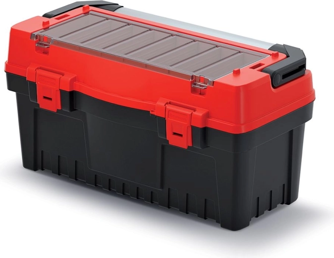 Cutie pentru scule EVO cu mâner metalic și compartimente, 594 × 288 × 308 mm, roșu