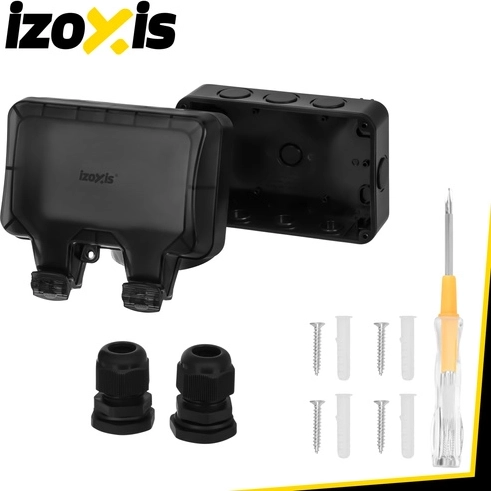 Priză dublă de exterior Izoxis IP66 230–250 V 16 A cu capac