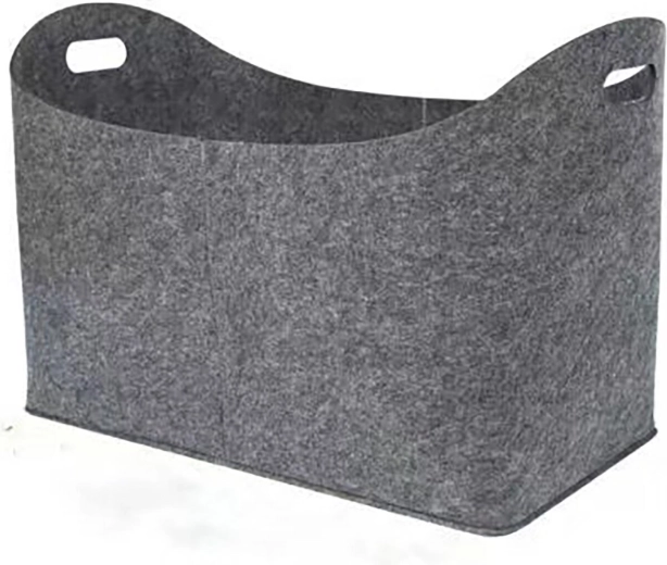 Coș pentru lemne de foc din fetru 55 × 30 × 40 cm, gri