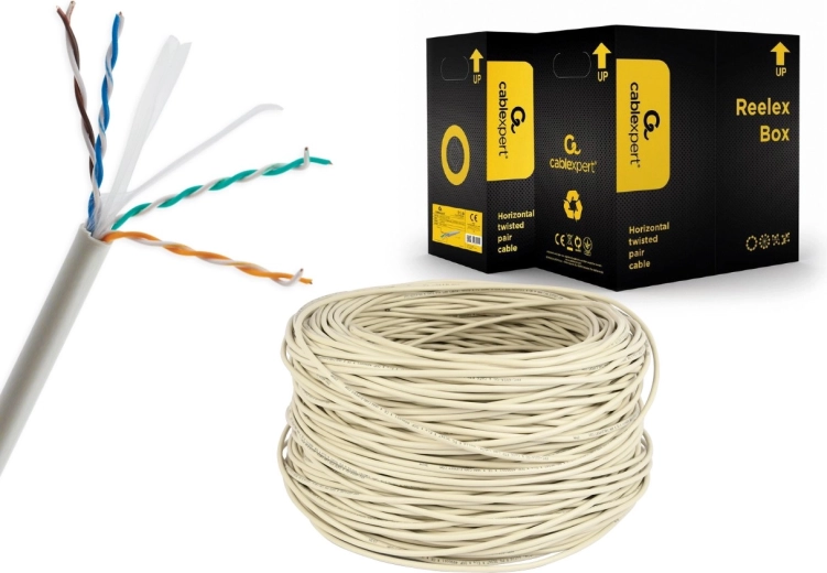 Cablu UTP categoria 6, conductor solid AWG24, 305 m, gri