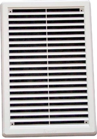Grilaj de ventilație cu plasă 175 × 250 mm alb